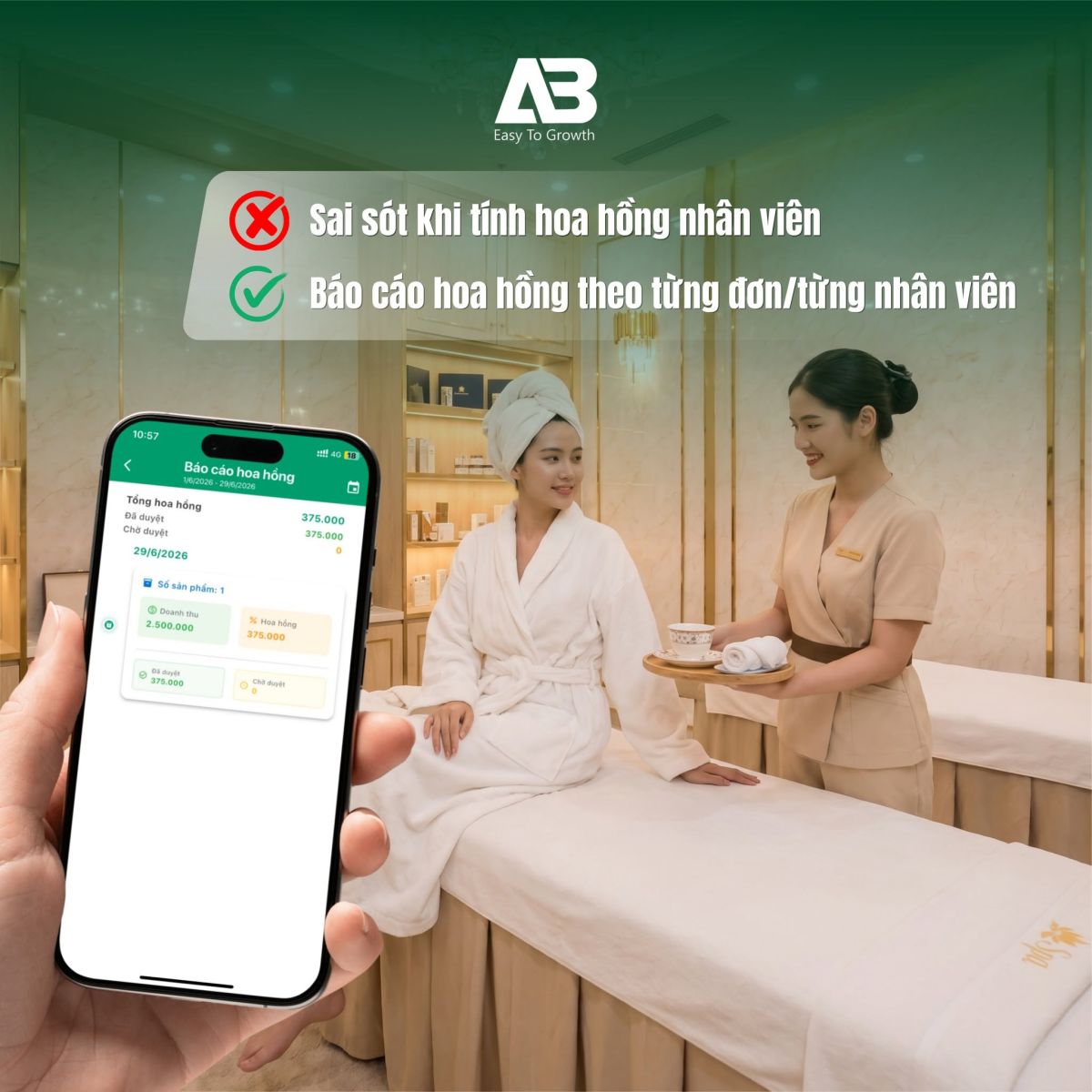 Tính hoa hồng nhân viên chính xác hơn chỉ với AIBAT