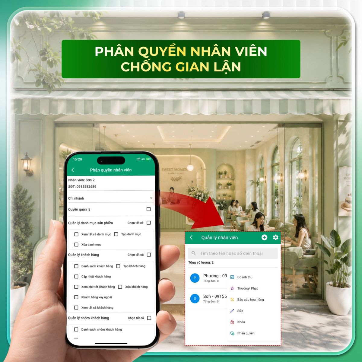 Phân quyền nhân viên tránh gian lận