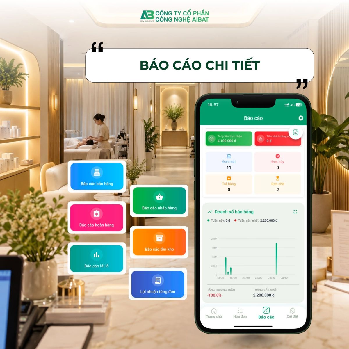 AIBAT - phần mềm hỗ trợ quản lý doanh thu spa