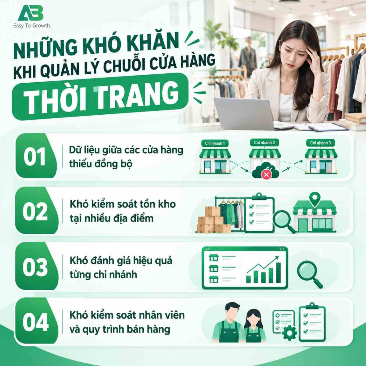 Những khó khăn quản lý chuỗi cửa hàng thời trang