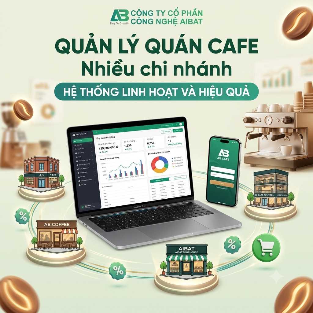 Phần Mềm Quản Lý Chuỗi Cafe, Đồng Bộ Nhiều Chi Nhánh