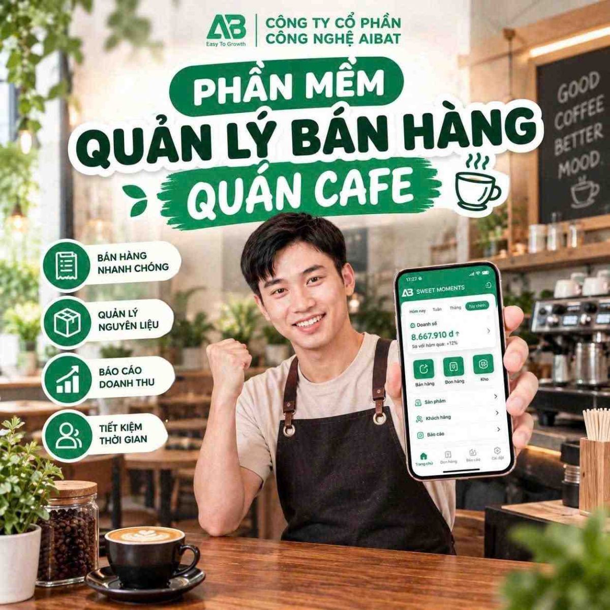 AIBAT - phần mềm hỗ trợ quản lý bán hàng cho quán cafe